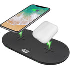 Adesso Dual 15W Qi Wireless Fast Charging Pad-Sleek, portable, and non-slip design perfect for home, office, or travel