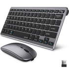 Delton N35 Portable Wireless Keyboard and Mouse Combo - Silver-Our mouse and keyboard combo features both Bluetooth for convenience and a 2.4G auto-pair USB dongle for a reliable connection.