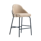 Manhattan Comfort Gracie 22" Modern Leatherette Upholstered Counter Stool - Tan and Black - 3 Pack-Weight Capacity: 275 Lbs. Each