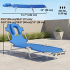 Outsunny Outdoor Lounge Chair - Adjustable Folding Chaise Lounge - Blue-Ergonomic design helps reduce muscle tension and stress