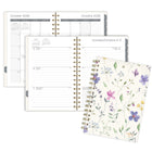 Mead 2027 Small Weekly/ Monthly Planner - 8-1/2" x 6" - Floral Meadow - Bilingual-Twin coil binding