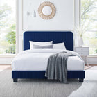 Modway Celine Channel Tufted Performance Velvet King Platform Bed - Navy-Solid Wood Legs