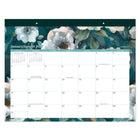 Cambridge 2027 Desk Pad - 17" H x 22" W - Teal Garden - Bilingual-Open daily blocks with past and future month reference calendars