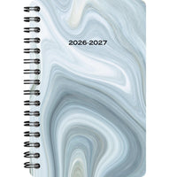 Staples 2026-2027 Marble Weekly/Monthly Academic Planner - 8-1/2" H x 5-1/2" W - Grey - Bilingual-14 months: July 2026 - August 2027