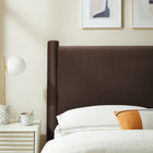 Modway Rael Performance Velvet Twin Headboard - Chocolate Brown-Stain-Resistant Performance Velvet