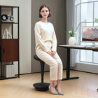 Vinsetto Backless Adjustable Wobble Stool Chair - Black-Easily adjust seat height by pulling the strap, suitable for bar height, counter height, or standing