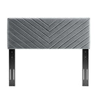Modway Alyson Angular Channel Tufted Performance Velvet Full/Queen Headboard - Charcoal-Solid Wood and Particleboard Frame