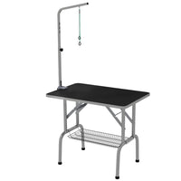 PawHut 35.4" L Dog Grooming Table with 8-39" Height Adjustable Arm-The bar is adjustable, range from 7.9"