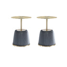 Manhattan Comfort Anderson 15.75" Modern Leatherette Upholstered End Table - Grey - Set of 2-Modern End Table - Set of 2 for Living Room Use