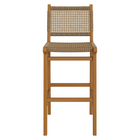 Modway Rowe Outdoor Teak Wood Bar Chairs 2-Piece Set - Natural-8