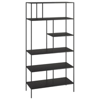 Hudson&Canal Winslow 72"H Bookcase - Blackened Bronze-A modern contemporary design for your office, den, living room, and more