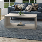Hudson&Canal Osmond 48"W Rectangular Coffee Table - Alder White-Clean with a soft, dry cloth and no harsh chemicals or abrasive cleaning materials
