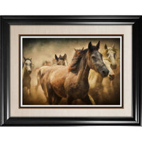 Running Horses - Framed Print - 36" x 28"-High-quality art print professionally matted and framed