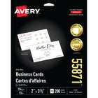 Avery Clean Edge Laser/Inkjet Business Cards - 3-1/2" x 2" - White - 200 Pack-White clean edge business card
