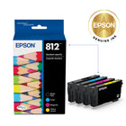 Epson T812 Ink Cartridge Combo Pack - Standard Capacity - Black/Cyan/Magenta/Yellow-Worry-free handling - smudge, fade and water resistant prints 