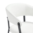 Manhattan Comfort Belle 22.4" Modern Textured Leatherette Upholstered Dining Chair - White-Curved Wraparound Open Backrest Provides Ergonomic Support