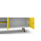 Manhattan Comfort Liberty MDP and MDF 62.99"W TV Stand, White and Yellow (201AMC64)-Recommended for a 46" -60" TV.