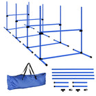 PawHut Dog Training Agility Gear 4-Piece Set with Carrying Bag - Blue-Set of 4 bar jumps allows you and your dog to practice both simple and advanced exercises 