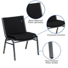 Flash Furniture HERCULES Series Big & Tall Black Fabric Stack Chair-Contoured Cushions