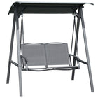 Outsunny 2-Seat Patio Swing Chair with Adjustable Canopy - Weather Resistant Steel Frame-Swing bench designed for two people to sit comfortably
