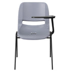 Flash Furniture Grey Ergonomic Shell Chair with Left Handed Flip-Up Tablet Arm-Left Handed Plastic Tablet Arm with pencil groove