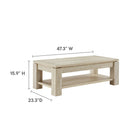 Modway Hollis Travertine Coffee Table - Travertine-Travertine Laminate Finish