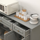 HOMCOM 45.3" L Sideboard Buffet Cabinet - Grey-Fitted with MDF, smooth surface is easy to wipe clean when there are spills or messes
