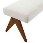 Modway Lyra 47" Fabric Upholstered Bench - Ivory-8