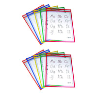 C-Line Reusable Dry Erase Pockets - 9" x 12" - Primary Colors - 2 Packs of 5-Helps to save the environment, paper, time, and money by eliminating copying worksheets over and over again