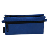 Tech Gear Triple Pocket Pencil Case - Blue/Black-Three convenient zippered pockets