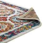 Modway Entourage Odile Distressed Floral Moroccan Trellis Area Rug - 8 ft W x 10 ft L - Ivory Blue Red Orange Yellow-8
