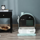 PawHut Cat Litter Box with Lid, Removable Tray, Scoop and Filter - Green-Colour: Green 