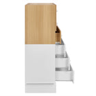 Modway Nolia 6-Drawer Color Block Dresser Chest - Oak White-Assembly Required