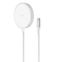 LOGiiX Piston Connect Qi2 Charging Puck - White-Fast magnetic wireless charger powered by official Qi2 technology
