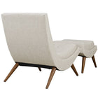 Modway Ramp Upholstered Fabric Lounge Chair Set - Sand-Cherry Stained Beech Wood Legs