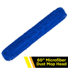 Gritt Commercial Microfiber Looped Dust Mop Pad Head - 60" x 5" - Blue-Easily launderable for increased longevity