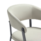 Manhattan Comfort Belle 22.4" Modern Textured Leatherette Upholstered Dining Chair - Oatmeal -Curved Wraparound Open Backrest Provides Ergonomic Support
