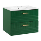Modway Daybreak 24" Bathroom Vanity - Green/White-CONTEMPORARY BATHROOM VANITY - Featuring a clean-lined design and gold metal hardware, this vanity incorporates contemporary style to your bathroom space