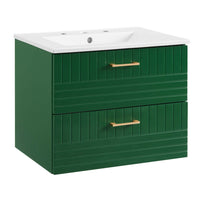 Modway Daybreak 24" Bathroom Vanity - Green/White-CONTEMPORARY BATHROOM VANITY - Featuring a clean-lined design and gold metal hardware, this vanity incorporates contemporary style to your bathroom space