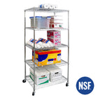 Seville Classics 5-Tier NSF Steel Wire Shelving Rack with Wheels - 72" H x 36" W x 24" D-Dimensions: 72" H x 36" W x 24"D
