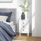 HOMCOM Night Stands with Round Handles for Bedroom - White - Set of 2-Colour: White