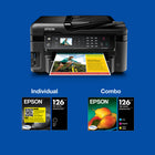 Epson T126 Ink Cartridge - Standard Capacity - Yellow-Compatible with: NX330, NX430, WF-60, WF-435, WF-520, WF-545, WF-630, WF-633, WF-635, WF-645, WF-840, WF-845, WF-3520, WF-3540, WF-7010, WF-7510, WF-7520