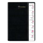 Brownline 2026 Pre-Vu Weekly Planner - 8-1/2" x 6-3/4" - Black - Bilingual-Twin-wire binding with soft flexible cover