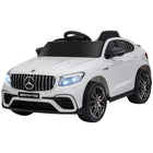 Aosom 12V Mercedes Benz AMG GLC63S Coupe Kids Electric Ride-On Car - White-USB and TF card slot are available to support MP3 format music 