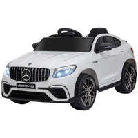 Aosom 12V Mercedes Benz AMG GLC63S Coupe Kids Electric Ride-On Car - White-USB and TF card slot are available to support MP3 format music 