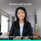 Logitech H390 USB-C Computer Headset -Rotating Noise-Canceling Mic: Minimizes unwanted background noise for clear conversations. the rotating boom arm can be tucked out of the way when not in use