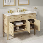 Modway Elysian 48" Double Sink Bathroom Vanity - Burl-Concealed Kitchen Hinges