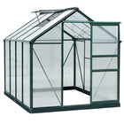 Outsunny Polycarbonate Greenhouse - 6' x 8' x 6.6' - Green- High-quality aluminium alloy and PC board in a solid construction
 