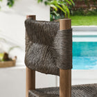 Modway Parkland Outdoor Patio Rattan and Aluminum Bar Stools - Walnut - Set of 2-Non-Marking Floor Glides