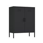 Manhattan Comfort Naomi Modern Accent and Storage Cabinets - Black - Set of 2-Crafted with High Quality Steel to Ensure Long Lasting Use